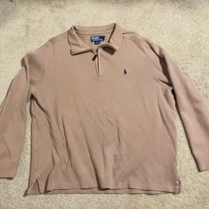 Tan Polo Estate-Rib Quarter-Zip Pullover